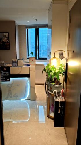 Dapur atau dapur kecil di 安佳高空公寓式酒店