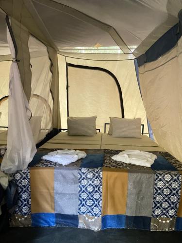 ベリハロヤにあるWild Paradise Camp Belihuloyaの小さなテント ベッド2台付