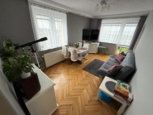 a living room with a couch and a table at BaSoTo in Sopot