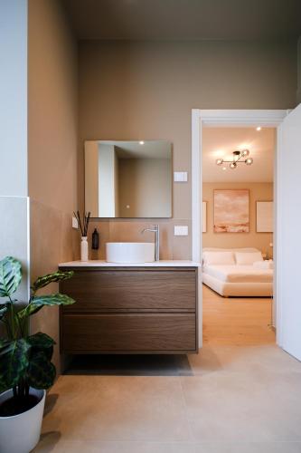 Ένα ή περισσότερα κρεβάτια σε δωμάτιο στο Balcony Studio Triple Suite - Bernina Experience