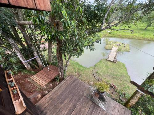 Landskap semula jadi dekat dengan chalet