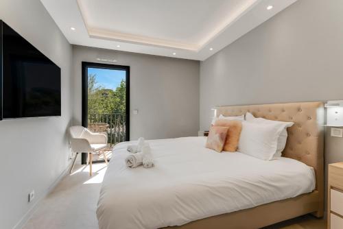 Ένα ή περισσότερα κρεβάτια σε δωμάτιο στο Luxury appartement avec parking
