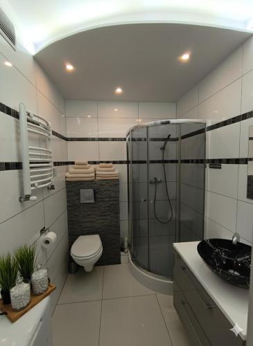 Koupelna v ubytování WRN APARTAMENTY