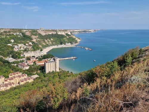a view of a beach and a body of water at Villa Bellavista in Kavarna