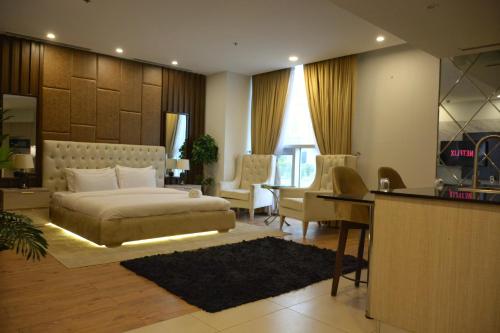 Χώρος καθιστικού στο PentaSquare Executive Apartments