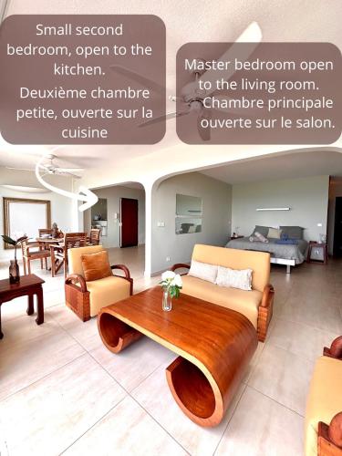 Posezení v ubytování Unmatched Oceanfront Living in Grand Case