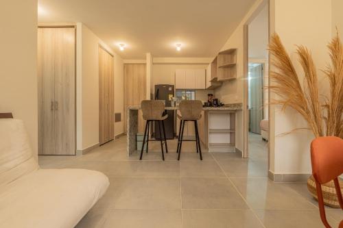 Kuchyň nebo kuchyňský kout v ubytování Family Retreat Apartment-Cartagena, Serena del Mar