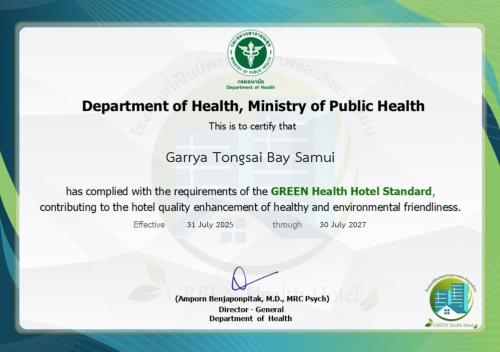a screenshot of the department of health ministry of public health website at Garrya Tongsai Bay Samui in Choeng Mon Beach