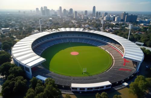 an aerial view of the fnb stadium in frankfurt at Standard Whitmore Guesthouse in Adelaide
