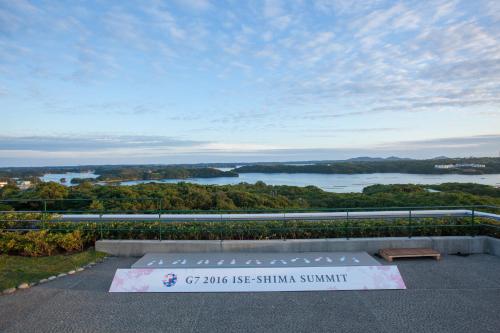 a view of a lake from the top of a building at Shima Kanko Hotel The Bay Suites in Shima