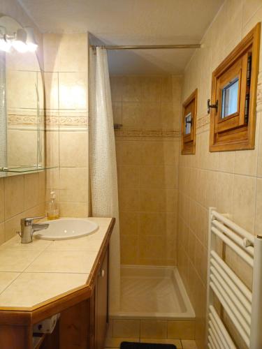 Bilik mandi di Appartement 4-6 personnes centre Les Contamines Montjoie