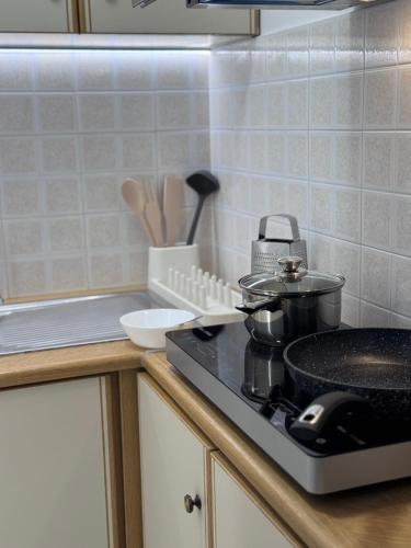 Η κουζίνα ή μικρή κουζίνα στο Spartan Nest Modern Cozy Stay