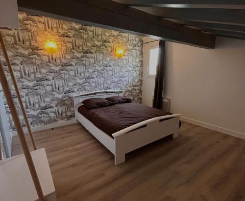 Postel nebo postele na pokoji v ubytování Appartement de vacances 6 personnes près de Biarritz, Bidart, Saint-Jean de Luz