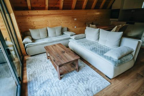 a living room with a couch and a table at Ski Vista house in Žabljak
