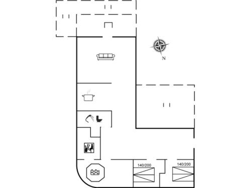 a floor plan of a house at Holiday Home Elbert - 100m from the sea by Interhome in Otterup