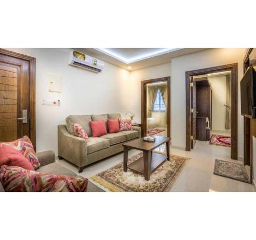 Χώρος καθιστικού στο Palette Al Louloah Al Baraqah Aparthotel
