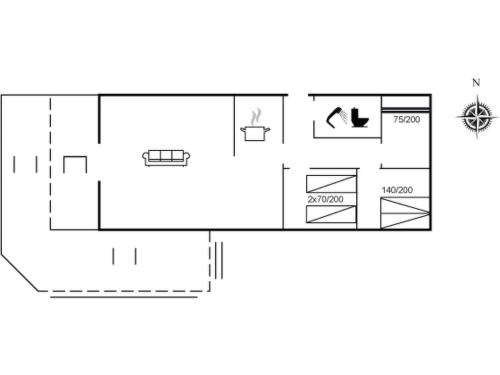 a floor plan of a tiny house at Holiday Home Janne - 400m from the sea by Interhome in Bogense
