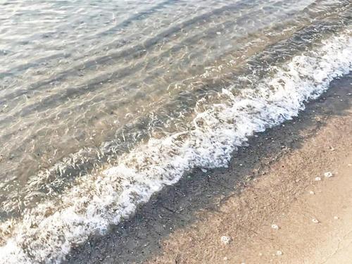 a close up of the water on the beach at Holiday Home Stacie - 10m from the sea by Interhome in Gedser