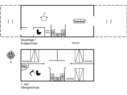 a schematic diagram of a house at Apartment Ninne - 50m from the sea by Interhome in Assens
