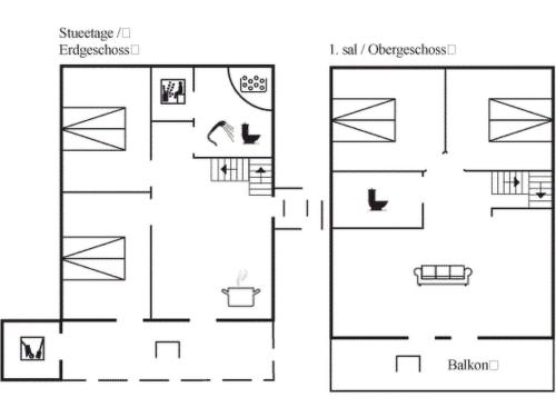 グラセンにあるHoliday Home Åse - 100m to the inlet by Interhomeの家の間取り図