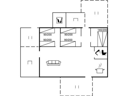 a block diagram of a house at Holiday Home Anisa - 400m from the sea by Interhome in Haderslev