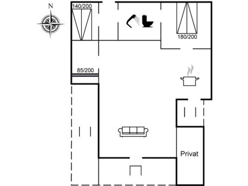 a floor plan of a house at Holiday Home Denahi - 400m to the fjord by Interhome in Egernsund