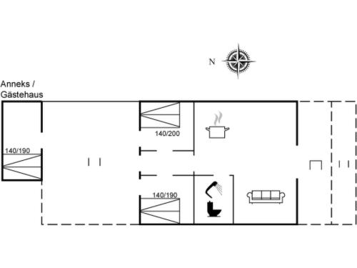a plan of a room with a floor plan at Holiday Home Rentje - 31km from the sea by Interhome in Toftlund