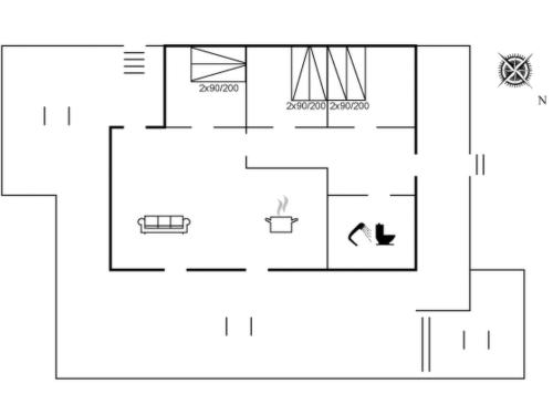 a floor plan of a small house with at Holiday Home Elain - from the sea by Interhome in Broager