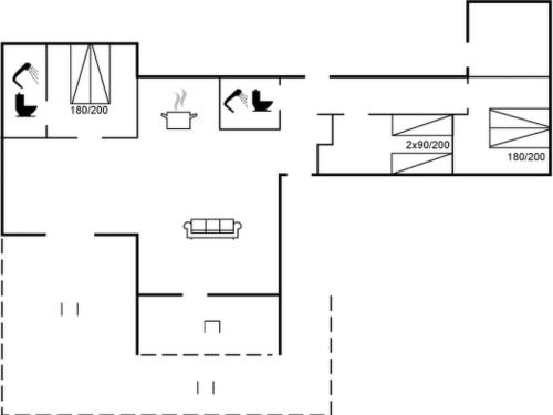 a floor plan of a tiny house at Holiday Home Judyta - 1km from the sea by Interhome in Fanø