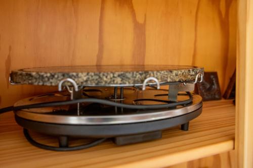 a metal counter on top of a wooden wall at Chalet Pantke in Lax