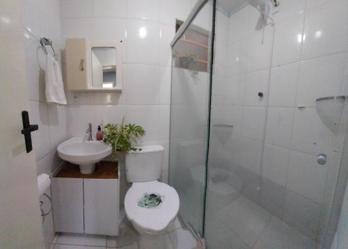 Koupelna v ubytování Casa com ar condicionado