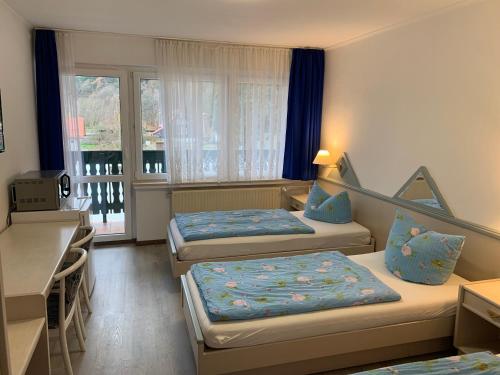 Χώρος καθιστικού στο Gasthaus und Pension Zur Libelle