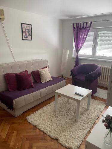 un soggiorno con un divano e un tavolino da caffè di Tami Apartment a Novi Sad