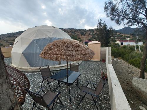 Nespecifikovaný výhled na hory nebo výhled na hory při pohledu z kapslového hotelu