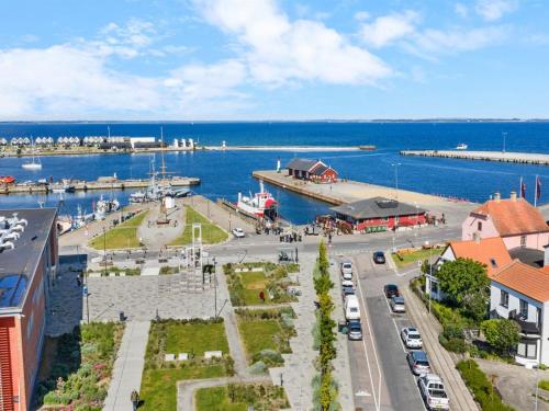 an aerial view of a harbor with a marina at Apartment Gaby - 250m from the sea by Interhome in Assens