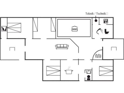 a floor plan of a small apartment with a layout at Holiday Home Emly - 1-1km from the sea by Interhome in Humble