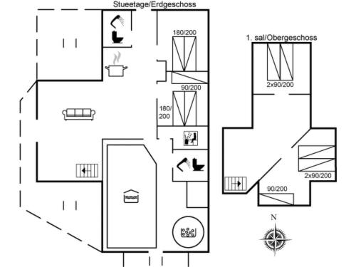 a floor plan of a house at Holiday Home Dorris - 4-3km from the sea by Interhome in Nørre Nebel