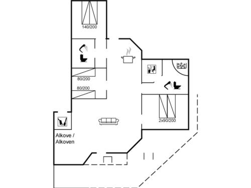 察姆Holiday Home Harth - 700m to the fjord by Interhome的房屋平面图