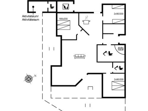 a floor plan of a house at Holiday Home Gylla - 12km from the sea by Interhome in Oksbøl