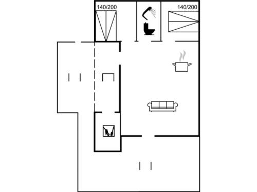 ein Schema eines Hauses in der Unterkunft Holiday Home Remo - 990m to the fjord by Interhome in Hemmet