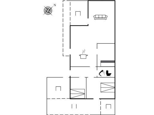 un plan d'étage d'une maison avec un chat dans l'établissement Holiday Home Cristal - 400m to the fjord by Interhome, à Hemmet