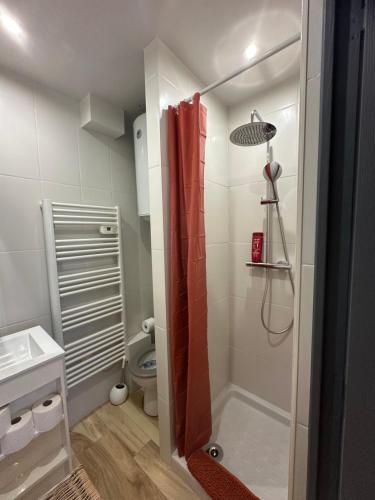 コゴランにあるStudioのシャワー、洗面台、トイレ付きのバスルーム