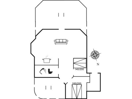 ein Grundriss eines Hauses in der Unterkunft Holiday Home Yara - 1km to the inlet by Interhome in Hemmet