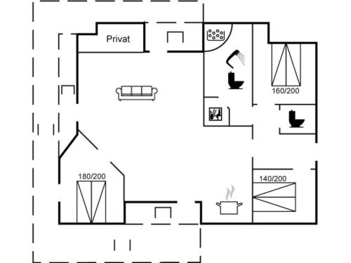 a floor plan of a house at Holiday Home Gudmunda - 200m to the inlet by Interhome in Skjern
