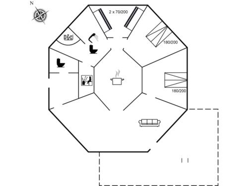 a floor plan of a house at Holiday Home Reiner - 300m to the fjord by Interhome in Skjern