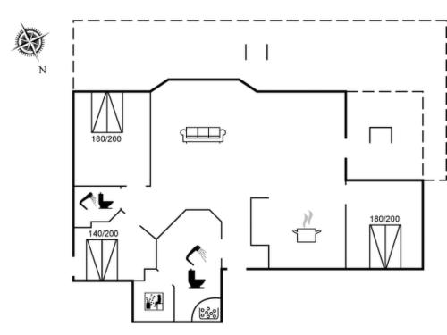 a drawing of a floor plan of a house at Holiday Home Malila - 400m to the fjord by Interhome in Vinderup