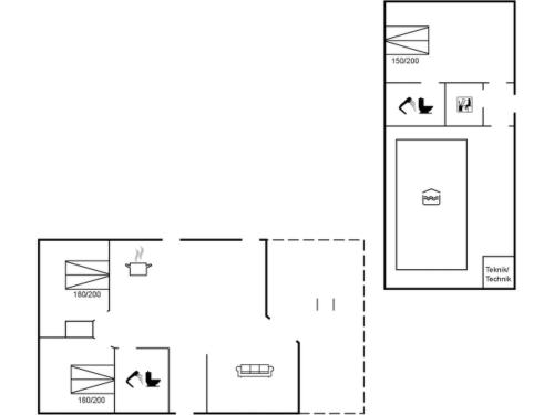 una planimetria di una casa di Holiday Home Etly - 600m to the fjord by Interhome a Roslev