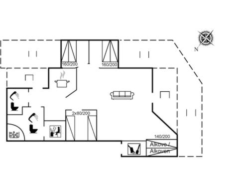 a floor plan of a house at Holiday Home Brynjolf - 350m to the inlet by Interhome in Vinderup