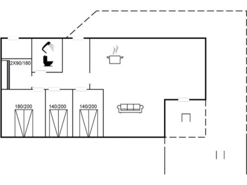 a block diagram of a house at Holiday Home Peetu - 200m to the fjord by Interhome in Doverodde