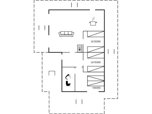 a floor plan of a house at Holiday Home Siebelt - 200m from the sea by Interhome in Knebel